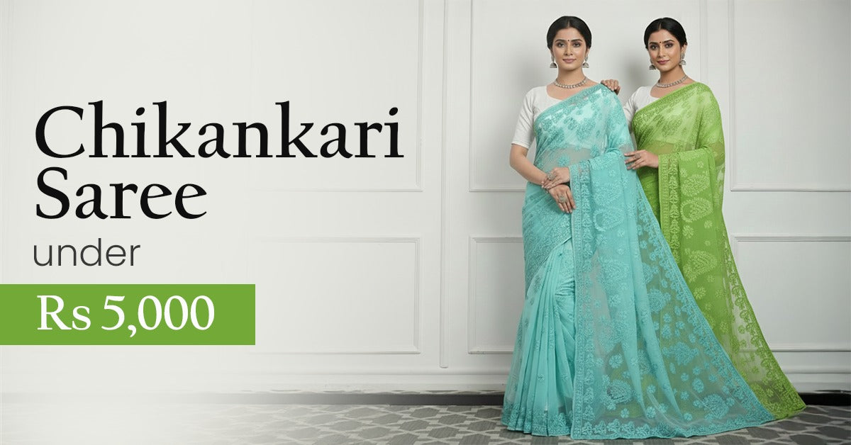 Chikankari Saree Under 5000 Rs - Eksutram Saree Collection