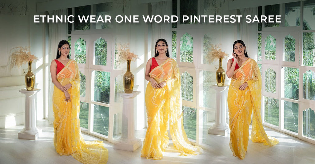 100+ ethnic wear one word pinterest saree caption - Eksutram