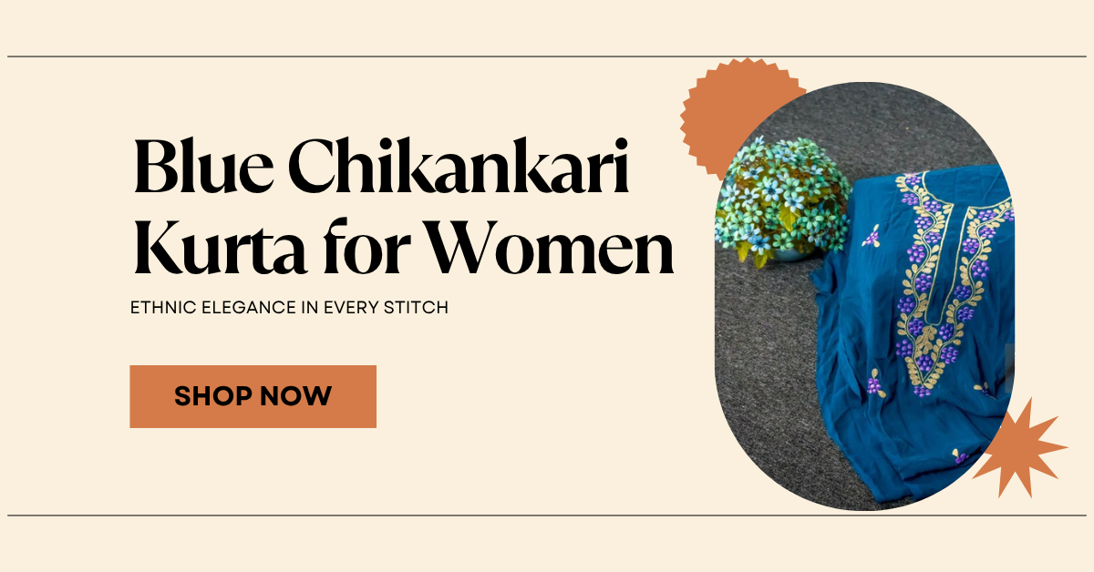 Blue Chikankari Kurta for Women – Ethnic Elegance in Every Stitch
