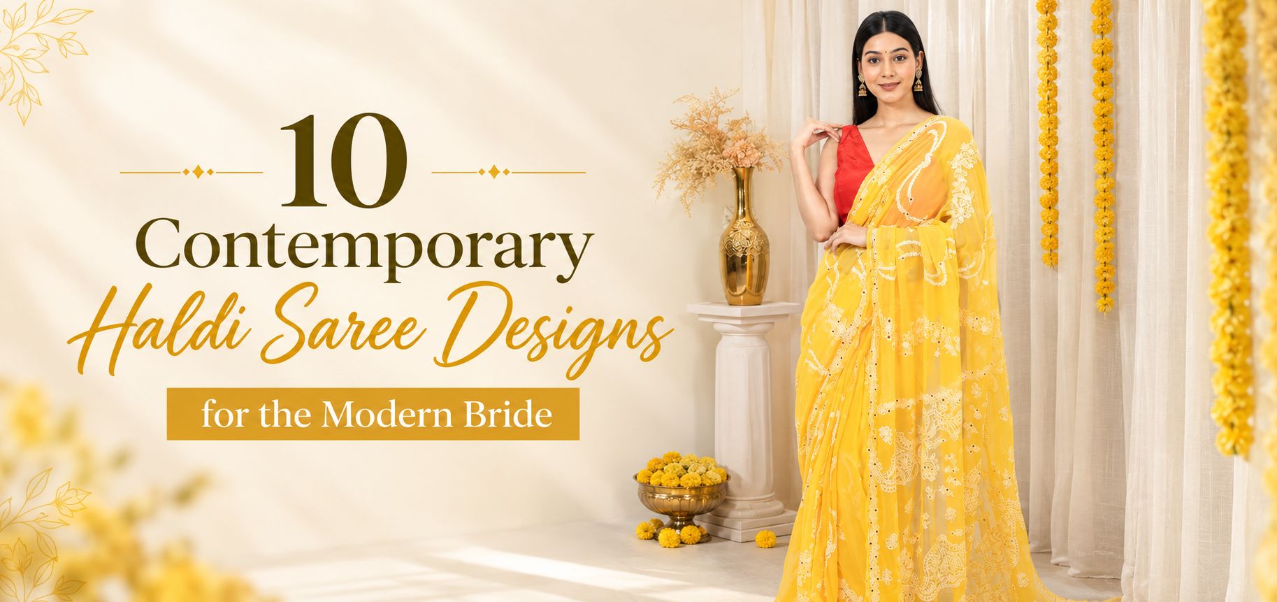 10 Contemporary Haldi Saree Designs for the Modern Bride