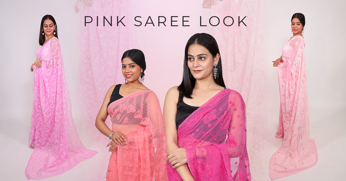 10 Georgette  Pink Saree Look for Weddings and Parties