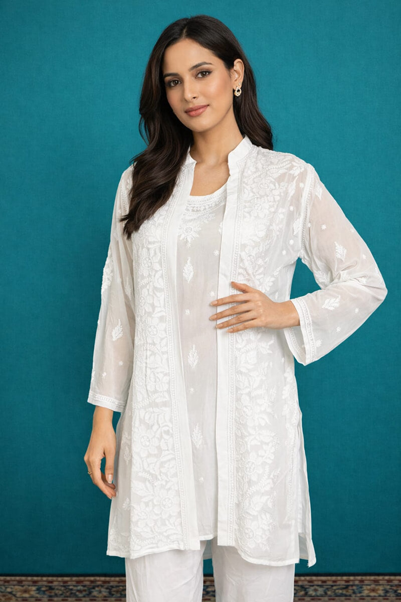 Elegant White Chinnon 3-Piece Co-ord Set
