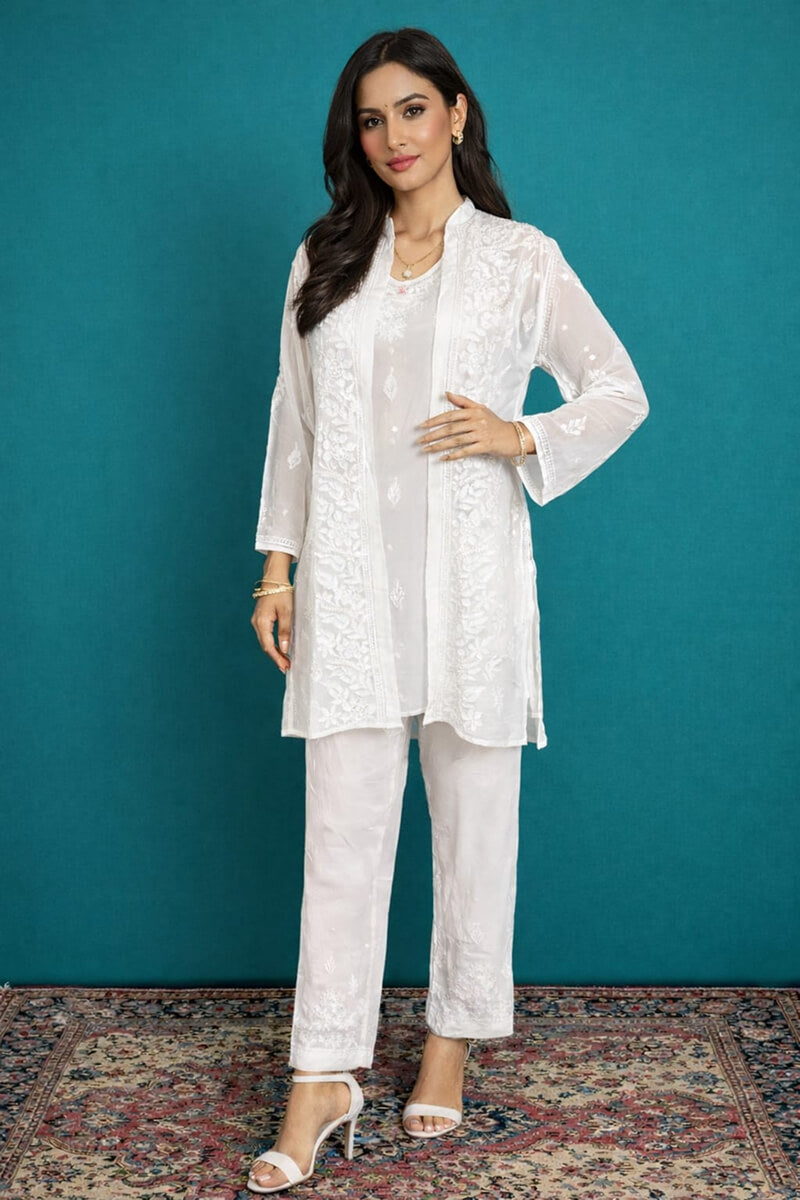 Elegant White Chinnon 3-Piece Co-ord Set
