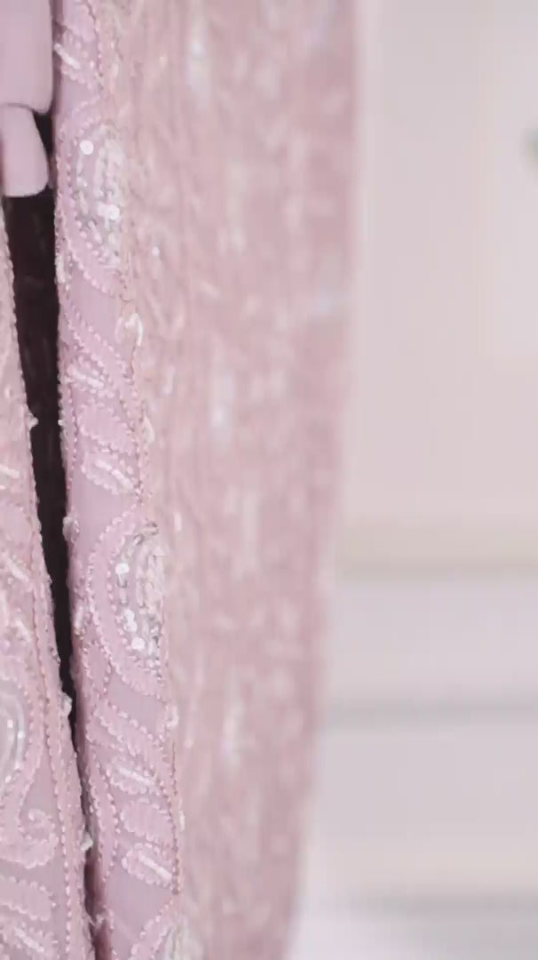 Mauve Pink Pure Georgette Chikankari Unstitched Kurta Piece with Dupatta